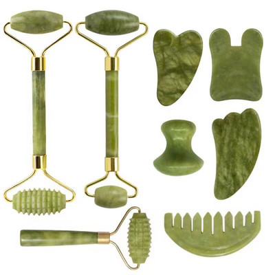 Arcmasszírozó görgő Gua sha Jade Store Kaparó Görgős masszázs Arcmasszírozóhoz Jade Roller Guasha Kaparó Arc Microniddle