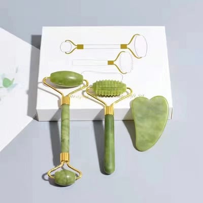 Arcmasszírozó görgő Gua sha Jade Store Kaparó Görgős masszázs Arcmasszírozóhoz Jade Roller Guasha Kaparó Arc Microniddle
