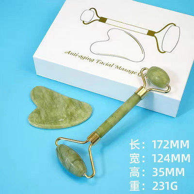 Arcmasszírozó görgő Gua sha Jade Store Kaparó Görgős masszázs Arcmasszírozóhoz Jade Roller Guasha Kaparó Arc Microniddle