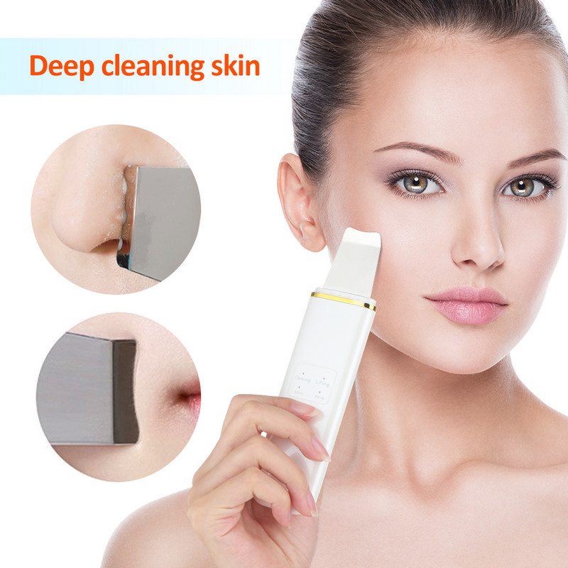 Arc ultrahangos tisztító súroló masszírozó arc mitesszer eltávolító tisztító vibrátorok gépi peeling ultrassonico kaparó