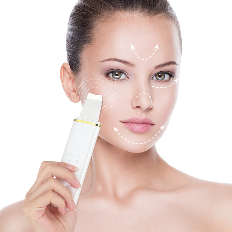 Arc ultrahangos tisztító súroló masszírozó arc mitesszer eltávolító tisztító vibrátorok gépi peeling ultrassonico kaparó