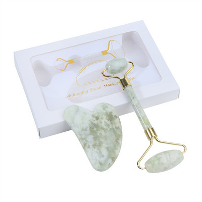 Face Lift Jade Roller Guasha skrāpju komplekts Sejas masāžas līdzeklis Ādas kopšanai pret novecošanos Seja Acs Kakls Skaistuma rullītis Slim Lift Gua Sha rīks