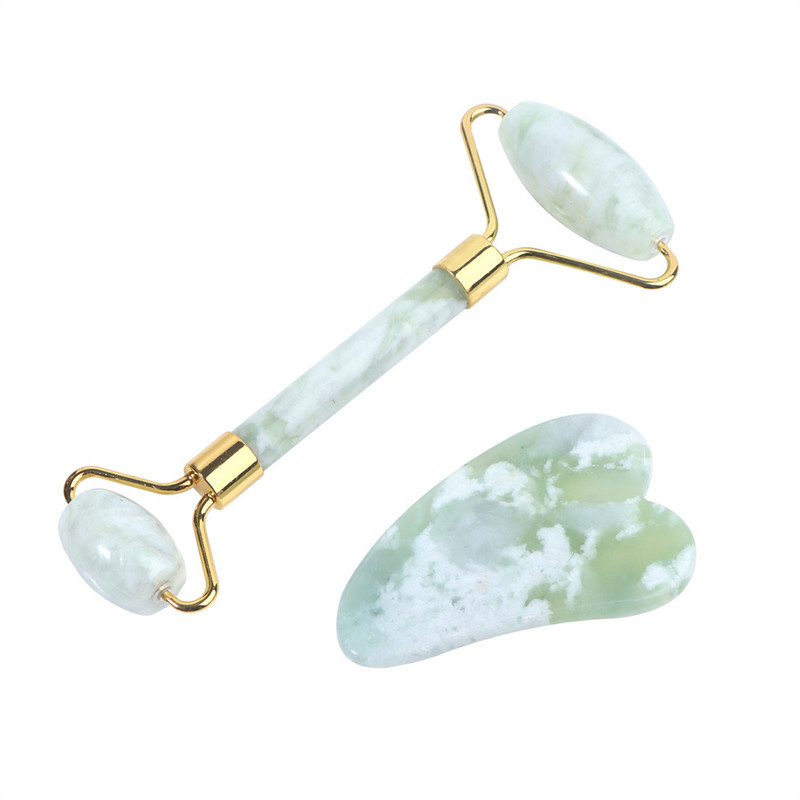 Lifting facial Jade Roller Guasha Scraper Set Masaj facial Îngrijirea pielii Anti-îmbătrânire Fața Ochi Gât Roller Slim Lift Gua Sha Instrument