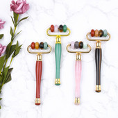 Prémium minőségű, 18k arany, csúcsminőségű, természetes jade görgős arcápoló eszköz és Face Lift bőrápoló Beauty SPA Exquisite Gift Masszírozó