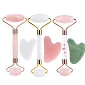 Természetes Jade Stone Face Lifting Masszírozó Rózsakvarc Jade Görgős Arc Karcsúsító Masszázs Beauty Gua Sha Gouache Scraper Bőrápoló
