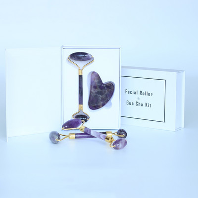 Természetes Jade Stone Face Lifting Masszírozó Rózsakvarc Jade Görgős Arc Karcsúsító Masszázs Beauty Gua Sha Gouache Scraper Bőrápoló