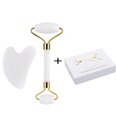 Természetes Jade Stone Face Lifting Masszírozó Rózsakvarc Jade Görgős Arc Karcsúsító Masszázs Beauty Gua Sha Gouache Scraper Bőrápoló