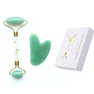 Természetes Jade Stone Face Lifting Masszírozó Rózsakvarc Jade Görgős Arc Karcsúsító Masszázs Beauty Gua Sha Gouache Scraper Bőrápoló
