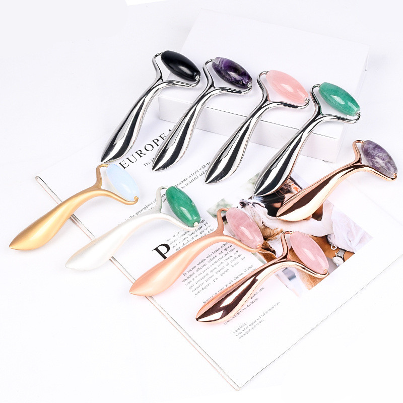 Valjkasti masažer od žada za vrat, oko, lice, mršavljenje, lifting masaža, terapija limfne drenaže, detoksikacija tijela, njegu kože, kozmetički alat