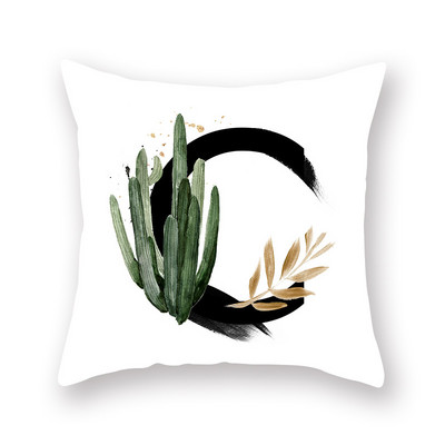 45X45CM Ins Nordic Style Plant angol ábécé őszibarack bőr párnahuzat kanapé párna párna nagykereskedés