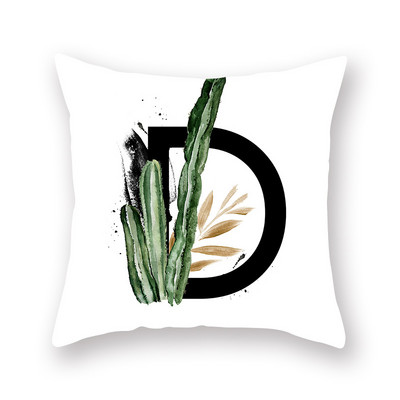 45X45CM Ins Nordic Style Plant angol ábécé őszibarack bőr párnahuzat kanapé párna párna nagykereskedés