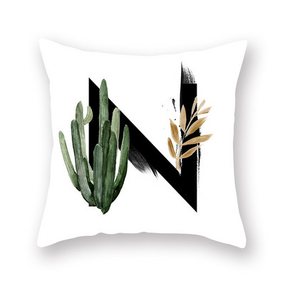 45X45CM Ins Nordic Style Plant angol ábécé őszibarack bőr párnahuzat kanapé párna párna nagykereskedés