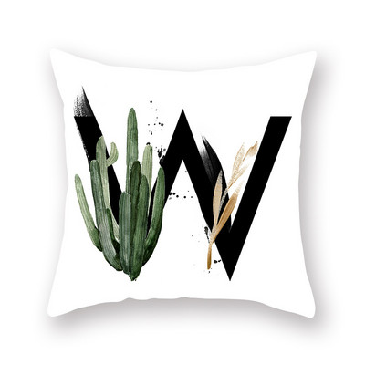 45X45CM Ins Nordic Style Plant angol ábécé őszibarack bőr párnahuzat kanapé párna párna nagykereskedés