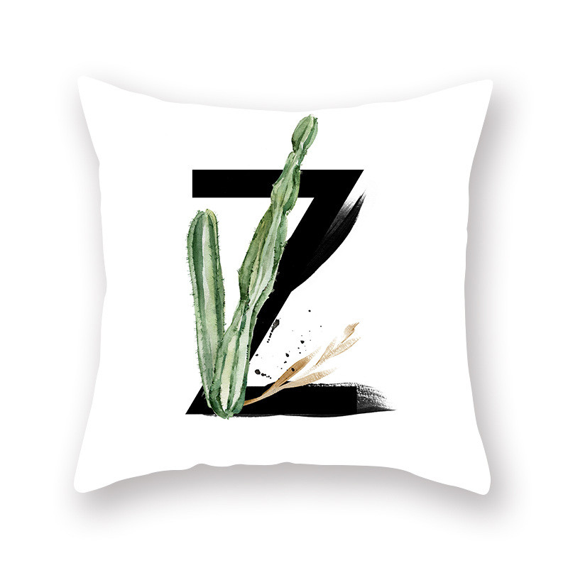45X45CM Ins Nordic Style Plant angol ábécé őszibarack bőr párnahuzat kanapé párna párna nagykereskedés