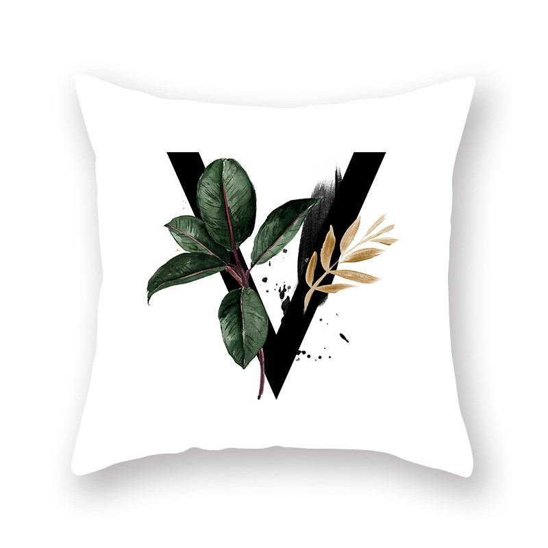 45X45CM Ins Nordic Style Plant angol ábécé őszibarack bőr párnahuzat kanapé párna párna nagykereskedés