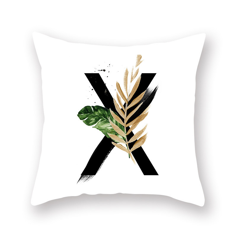 45X45CM Ins Nordic Style Plant angol ábécé őszibarack bőr párnahuzat kanapé párna párna nagykereskedés