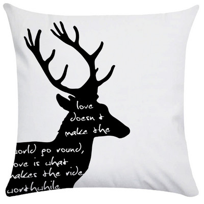 Vintage Elk Forest Animal párnahuzat Kanapéágy dobó párnahuzat párnahuzat nappali dekoráció kerti szék párna