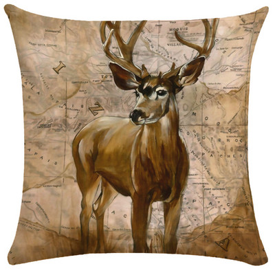 Vintage Elk Forest Animal párnahuzat Kanapéágy dobó párnahuzat párnahuzat nappali dekoráció kerti szék párna