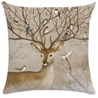 Vintage Elk Forest Animal párnahuzat Kanapéágy dobó párnahuzat párnahuzat nappali dekoráció kerti szék párna