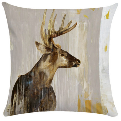 Vintage Elk Forest Animal párnahuzat Kanapéágy dobó párnahuzat párnahuzat nappali dekoráció kerti szék párna