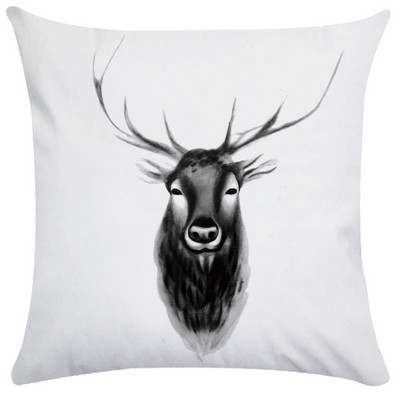 Vintage Elk Forest Animal párnahuzat Kanapéágy dobó párnahuzat párnahuzat nappali dekoráció kerti szék párna