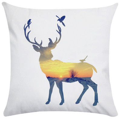 Vintage Elk Forest Animal párnahuzat Kanapéágy dobó párnahuzat párnahuzat nappali dekoráció kerti szék párna