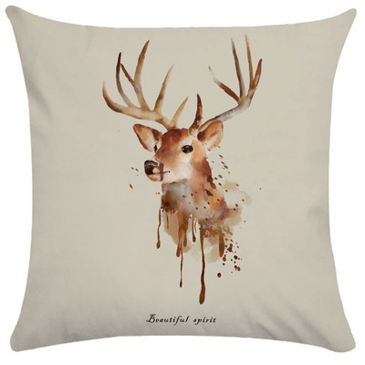 Vintage Elk Forest Animal párnahuzat Kanapéágy dobó párnahuzat párnahuzat nappali dekoráció kerti szék párna