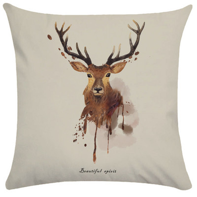 Vintage Elk Forest Animal párnahuzat Kanapéágy dobó párnahuzat párnahuzat nappali dekoráció kerti szék párna
