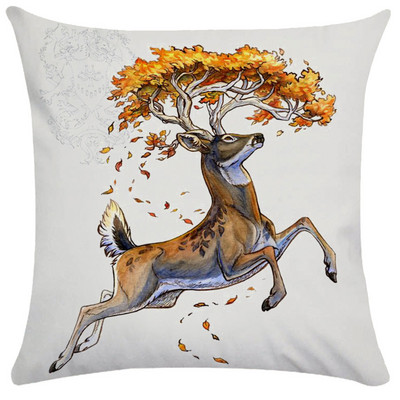 Vintage Elk Forest Animal párnahuzat Kanapéágy dobó párnahuzat párnahuzat nappali dekoráció kerti szék párna