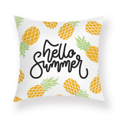 Summer Greenery párnahuzat Rajzfilm ananász dekoratív párnák kanapéhoz, párnahuzat 18x18 hüvelykes Boho szoba esztétika