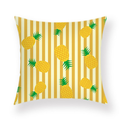 Summer Greenery párnahuzat Rajzfilm ananász dekoratív párnák kanapéhoz, párnahuzat 18x18 hüvelykes Boho szoba esztétika