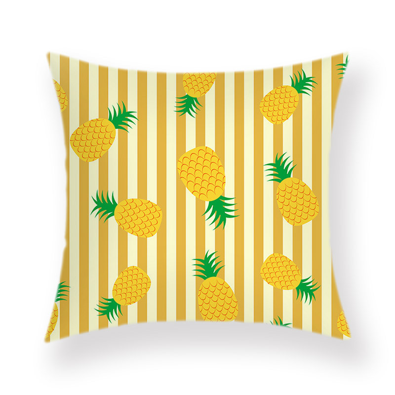 Summer Greenery párnahuzat Rajzfilm ananász dekoratív párnák kanapéhoz, párnahuzat 18x18 hüvelykes Boho szoba esztétika