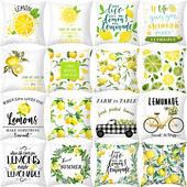 Pillowslip Summer Yellow Lemon Dob párnahuzat Nappali dekoratív irodai szék Kanapé Négyzet Párnahuzat 45x45 Párnahuzat