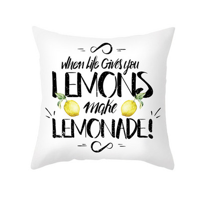 Pillowslip Summer Yellow Lemon Dob párnahuzat Nappali dekoratív irodai szék Kanapé Négyzet Párnahuzat 45x45 Párnahuzat