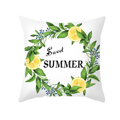Pillowslip Summer Yellow Lemon Dob párnahuzat Nappali dekoratív irodai szék Kanapé Négyzet Párnahuzat 45x45 Párnahuzat