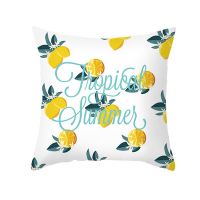 Pillowslip Summer Yellow Lemon Dob párnahuzat Nappali dekoratív irodai szék Kanapé Négyzet Párnahuzat 45x45 Párnahuzat