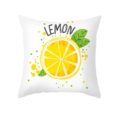 Pillowslip Summer Yellow Lemon Dob párnahuzat Nappali dekoratív irodai szék Kanapé Négyzet Párnahuzat 45x45 Párnahuzat