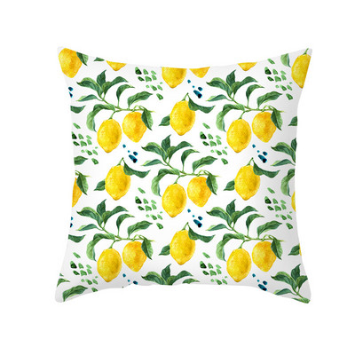 Pillowslip Summer Yellow Lemon Dob párnahuzat Nappali dekoratív irodai szék Kanapé Négyzet Párnahuzat 45x45 Párnahuzat