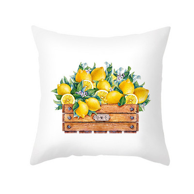 Pillowslip Summer Yellow Lemon Dob párnahuzat Nappali dekoratív irodai szék Kanapé Négyzet Párnahuzat 45x45 Párnahuzat