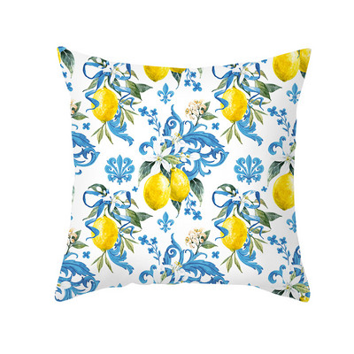 Pillowslip Summer Yellow Lemon Dob párnahuzat Nappali dekoratív irodai szék Kanapé Négyzet Párnahuzat 45x45 Párnahuzat