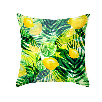 Pillowslip Summer Yellow Lemon Dob párnahuzat Nappali dekoratív irodai szék Kanapé Négyzet Párnahuzat 45x45 Párnahuzat