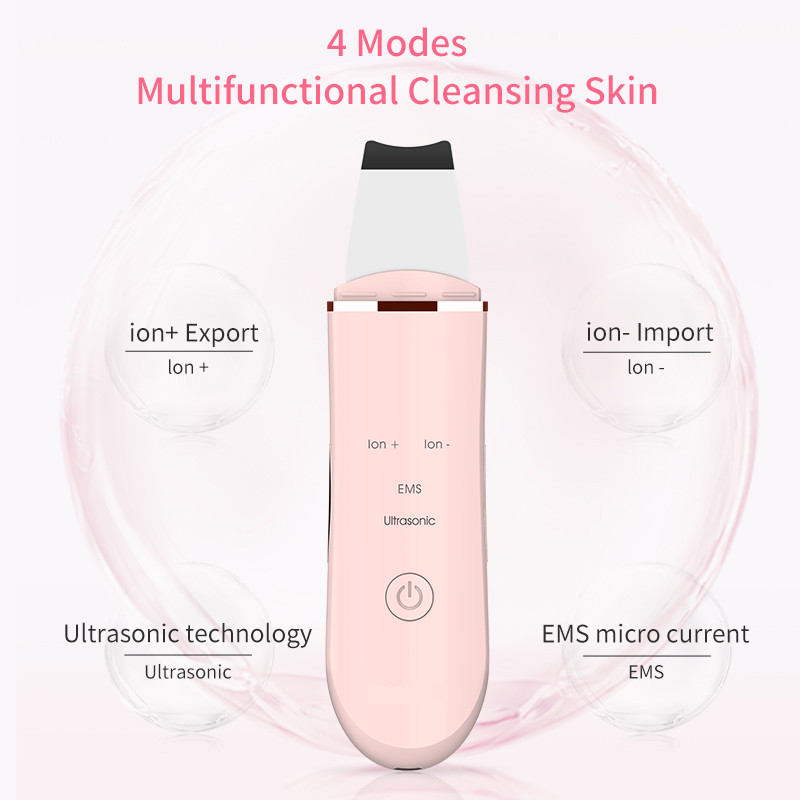 Ultrahangos bőrradír arctisztító ion akne mitesszer eltávolító peeling lapát tisztító arcmasszírozó arc lifting gép