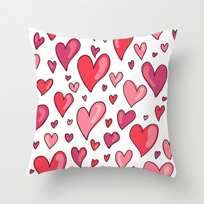 Piros szív éles párnahuzat Piros Lovers párnahuzat puha dekoratív dobópárnahuzat belső otthonhoz 45x45 cm szoba ágy dekoráció