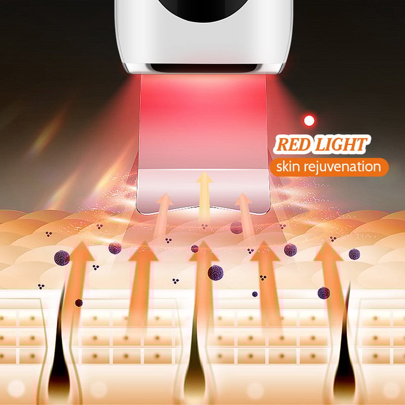 Ms.Dear Ultragarsinis odos šveitiklis porų valiklis Deep Face Lifting skutimo prietaisas Raudonos mėlynos šviesos inkštirų valiklis odos priežiūros priemonė