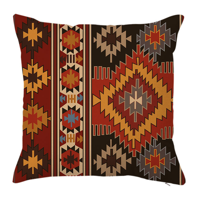 Indiai színes geometrikus vászon párnahuzat Boho etnikai grafikus párnahuzat párnákhoz kanapé lakberendezési kerti szék 45x45 40x40