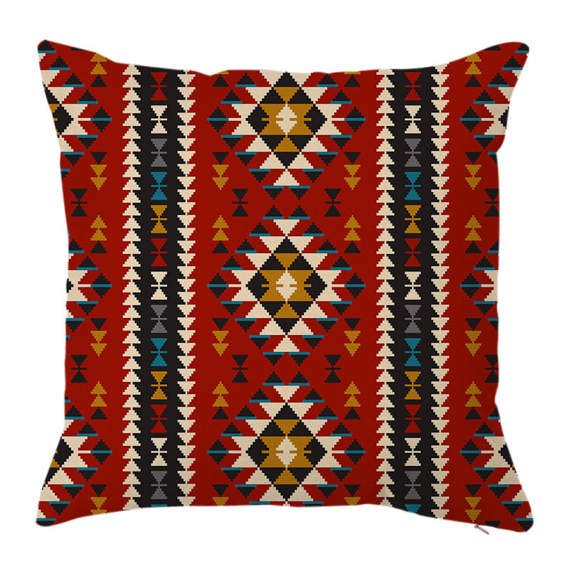 Indiai színes geometrikus vászon párnahuzat Boho etnikai grafikus párnahuzat párnákhoz kanapé lakberendezési kerti szék 45x45 40x40