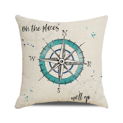 Ukrasne jastučnice Nautička jedrilica Sidro Jastučnica Kućni dekor Kormilo Pamučne lanene jastučnice Ukrasne za kauč na razvlačenje