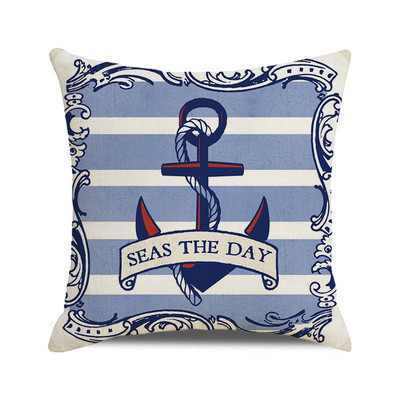 Ukrasne jastučnice Nautička jedrilica Sidro Jastučnica Kućni dekor Kormilo Pamučne lanene jastučnice Ukrasne za kauč na razvlačenje