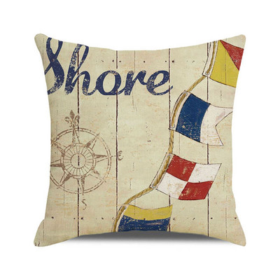 Ukrasne jastučnice Nautička jedrilica Sidro Jastučnica Kućni dekor Kormilo Pamučne lanene jastučnice Ukrasne za kauč na razvlačenje