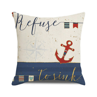 Ukrasne jastučnice Nautička jedrilica Sidro Jastučnica Kućni dekor Kormilo Pamučne lanene jastučnice Ukrasne za kauč na razvlačenje